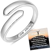 ACJNA Hope Rings for Granddaughter-S925 Sterling Silver Inspirational Jewelry Adjustable Arrow Ring for Women Teen Birthday Christmas Gifts