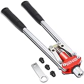 DNA MOTORING 17" Rivet Gun, Wrench, Rivet Nut Tool Set, 3pcs Rivet Nut Head, Rivet Gun Kit for Riveting Decoration Metal Plates, W/Case, Silver, TOOLS-00567