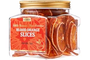 ULTHMOK Selected Dried Blood Orange Slices 5 Oz/142g, Culinary & Garnish Grade, Dehydrated Blood Orange for Cocktail, Decoration, 100% Natural, No Sugar Added.