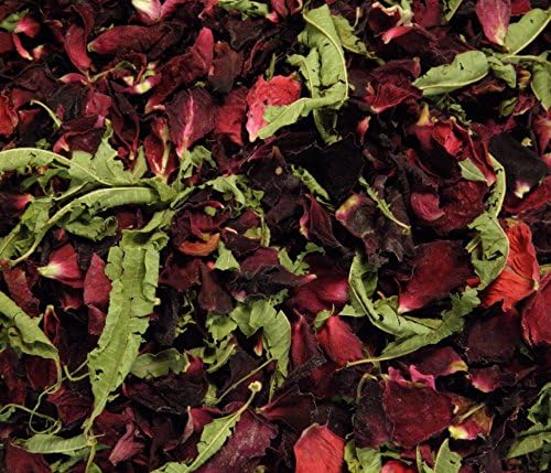 Natural Biodegradable Burgundy Rose Flower Petal with Green Lemon Verbena Leaves Confetti - 1 Litre - 10 Handfuls - Wedding - Please Visit Our Store For Full Range & 2/5/10 Litre Options - 47