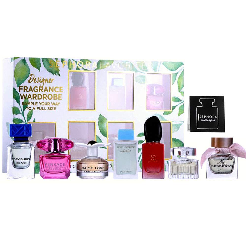 Sephora Favorite Designer Fragrance Wardrobe Mini Deluxe Perfume Sampler W A Full Size Certificate Perfume 7 Pc Set