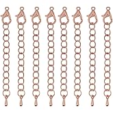 20 PCS Alloy Lobster ClaspsTail Chain Necklace Bracelet Earrings Extension Chain DIY Findings Jewelry Extender Tail Extender Chain (Rose Gold)