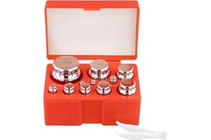 SEUNMUK 12 PCS Calibration Weights, 1g 2g 5g 10g 20g 50g 100g 200g 500g Scale Weights Calibration Set with Tweezers, M1 High 