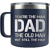 Gifts for Dad - 14 oz Stainless Steel Insulated Coffee Mug with Lid - Fathers Day Birthday Gifts for Dad from Daughter Son, Mens Birthday Gift Ideas