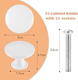 TsunNee 24Pcs Vintage Cabinet Knobs 30mm Round Zinc Alloy White Bronze view 5