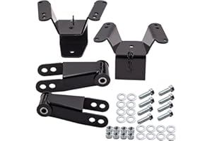 Tuningsworld 4" Lowering Spring Shackle and Hanger Kit for Chevy for GMC C10 1973-1987 2WD Rear Drop Kits