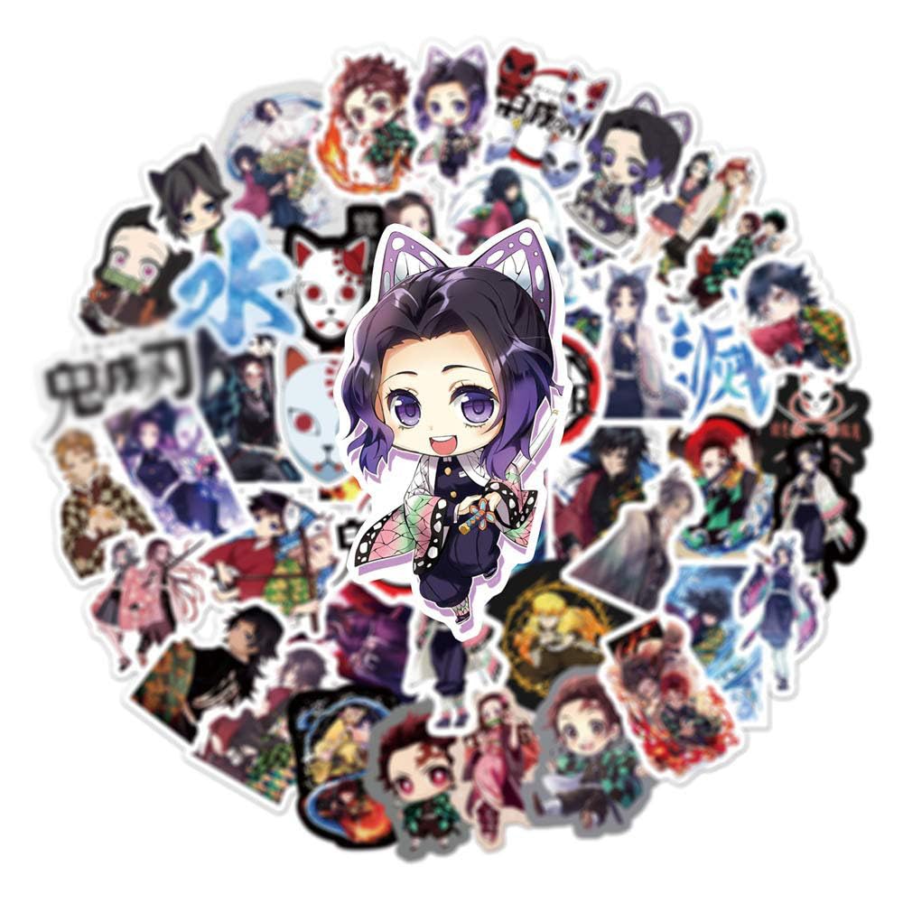 50 Pcs Anime Stickers for Laptop,Bumper,Skateboard,Water Bottles,Computer,Phone,Anime Sticker Pack for Kids/Teen — image 1