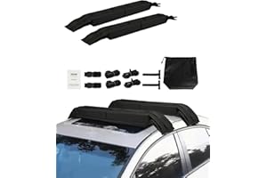 VEVOR Soft Roof Rack Pads, 31.5" Universal Car Roof Rack Pad, 176LBS Load Capacity Luggage Kayak Carrier with 4 Tie-Down Stra