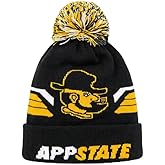 NCAA Appalachian State - Victory Yosef Logo USA Made Pom Knit Hat Black, Gold