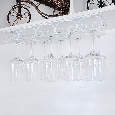 Amazon ワインラック 下のキャビネットマウント ワイングラス脚付きグラスラック ガラス製品ハンガー キッチン乾燥の表示を吊るす ラック Color White Size 50cm グラスホルダー オンライン通販