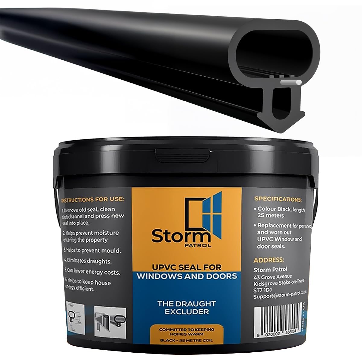 UPVC Replacement Door and Window Seal (25 Meters)