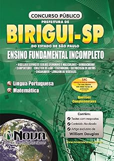 Livro Apostila Prefeitura de Birigui - Ensino Fundamental Incompleto