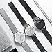 SONGDU Men's Fashion Date Slim Analog Quartz Watches with Stainless Steel Mesh Band (Grey)