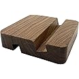 LUCENTIS Natural Black Walnut Wood Phone Stand, Double Slot, 2 x 8 x 8 cm Wooden Phone Holder
