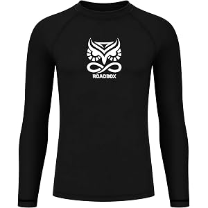 Roadbox Boys BJJ Rash Guard Long Sleeve, Jiu Jitsu No Gi Compression Shirt | Kids Youth Rashguard for Training MMA Wrestling