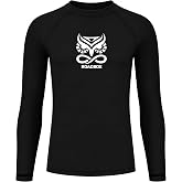 Roadbox Boys BJJ Rash Guard Long Sleeve, Jiu Jitsu No Gi Compression Shirt | Kids Youth Rashguard for Training MMA Wrestling Boxing Swimming, Breathable Lightweight Quick dry 4-way strech Swim Shirt