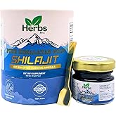 Herbs Mill | Premium Quality Himalayan Natural Organic Shilajit Resin | Packed with 85+ Essential Minerals for a Natural Energy Boost | High Fulvic Acid Content (20 Grams)