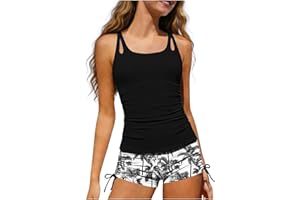 Girls Tankini Swimsuit with Shorts - Two Piece Modest Bathing Suit Sporty Surfing Swim Suit Beach Pool Swimwear
