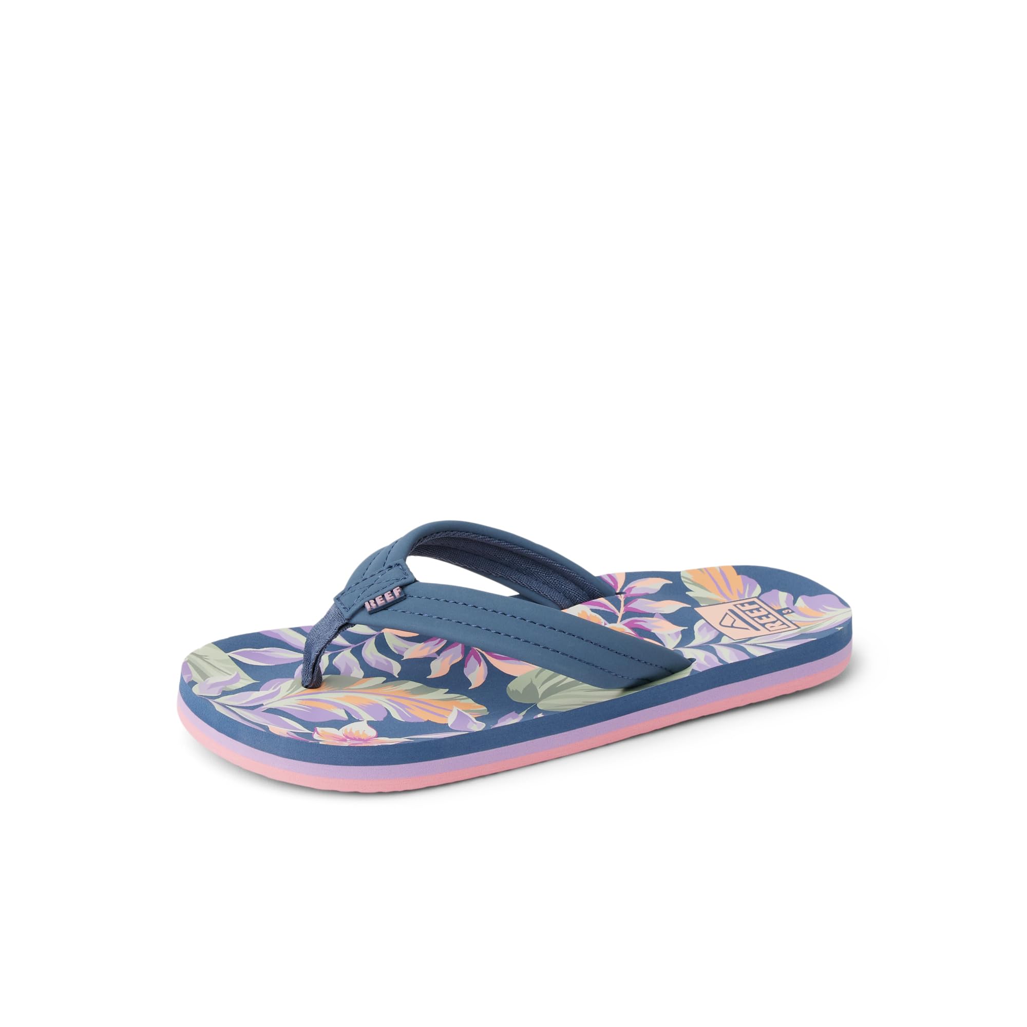 Photo 1 of ***MAJOR DAMAGE*** Reef Kids' Ahi Beach Flip Flop, Soft Cushion Footbed, Water Friendly, Indigo Tropical, 3