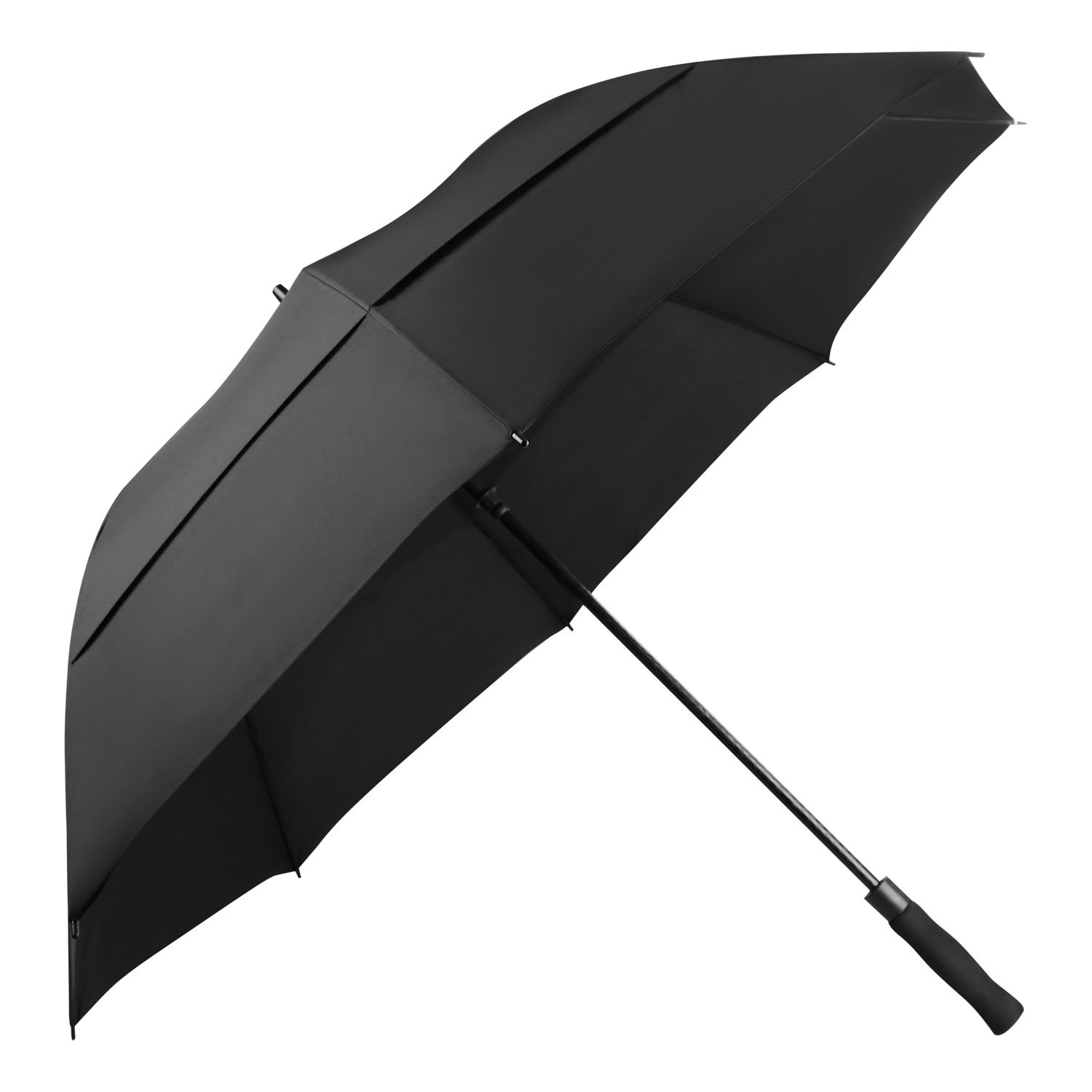 KOLER Golf Umbrella 62 Inch, UV Sun Protection Large Umbrellas Double Vented Canopy Auto Open, Windproof & Rainproof & Sunproof Extra Oversize Golf Stick Umbrella for Men and Women - Black