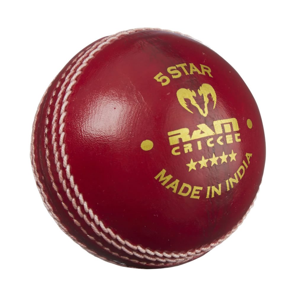 Ram Cricket 5 Star Match Cricket Balls - Box of 6 (5.5oz, Red)