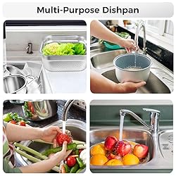 BOSREROY 34.8CM Stainless Steel Square Colander and