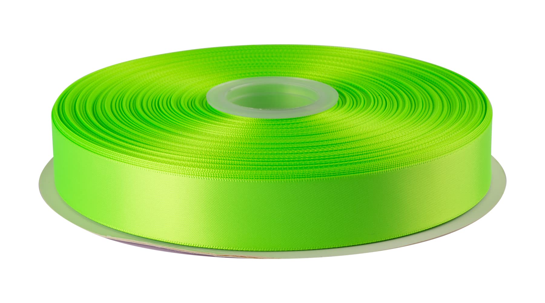 Double Faced Satin Ribbon, 25mm X 91M, Solid Polyester Ribbon for Gift Wrapping, Crafts, Wedding Party Ceremony Decoration, Floral Arrangement, Sewing (Key Lime)