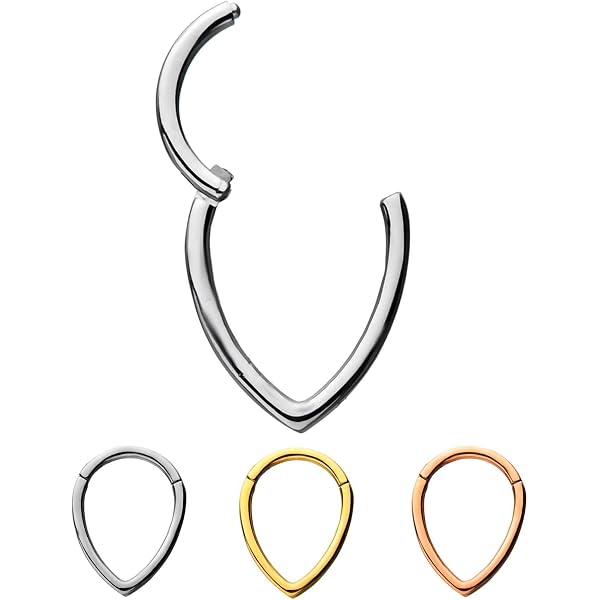 Hinge Triple Hoop Nose Ring 316L Surgical Steel Segment Rings