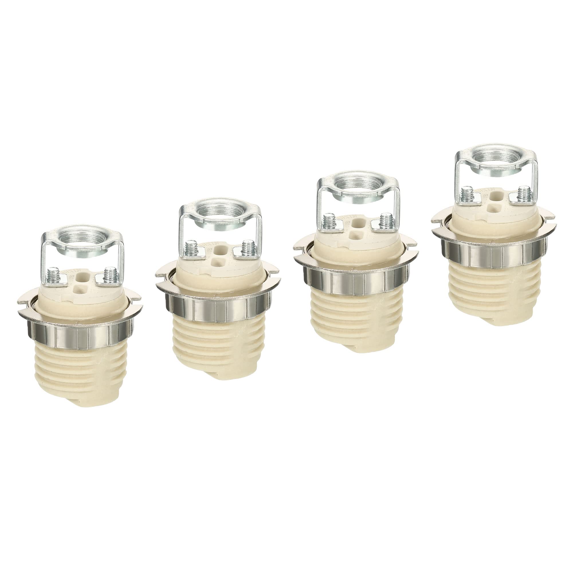 PATIKIL G9 Light Base Socket Kit, 4 Pack Ceramic Lamp Holder Base with Socket Ring Removal Tool, White