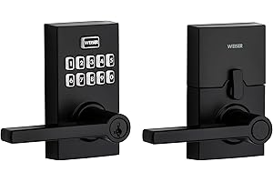 Weiser Smartcode 10 Matte Black Keyless Entry Door Lock with Handle/Deadbolt Lock, Keypad Door Lock with Auto Lock, Up to 30 