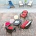 QILLOWAY Outdoor Seat/Back Chair Cushion Tufted Pillow, Spring/Summer Seasonal Replacement Cushions. (RED)