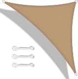 Teynewer 5x5x5m Triangle Shade Sail UV 98% Waterproof with Free Rope