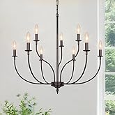 Rviezza 9-Light Farmhouse Chandelier for Dining Room, 2-Tier Oil Rubbed Bronze Chandelier, Rustic Industrial Modern Chandelie