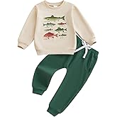 Fernvia Toddler Baby Boy Fall Clothes Animal Print Long Sleeve Pullover Tops + Drawstring Pants Winter Outfits