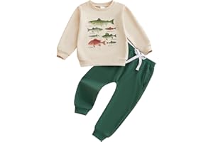 Fernvia Toddler Baby Boy Fall Clothes Animal Print Long Sleeve Pullover Tops + Drawstring Pants Winter Outfits