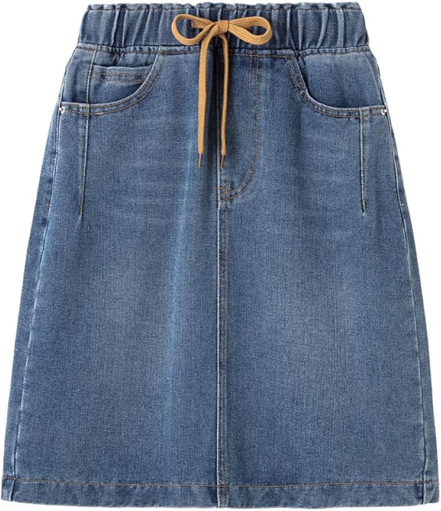 Gonne di Jeans a Vita Alta Mini Gonna Solida Estiva da Donna 4XL ALine