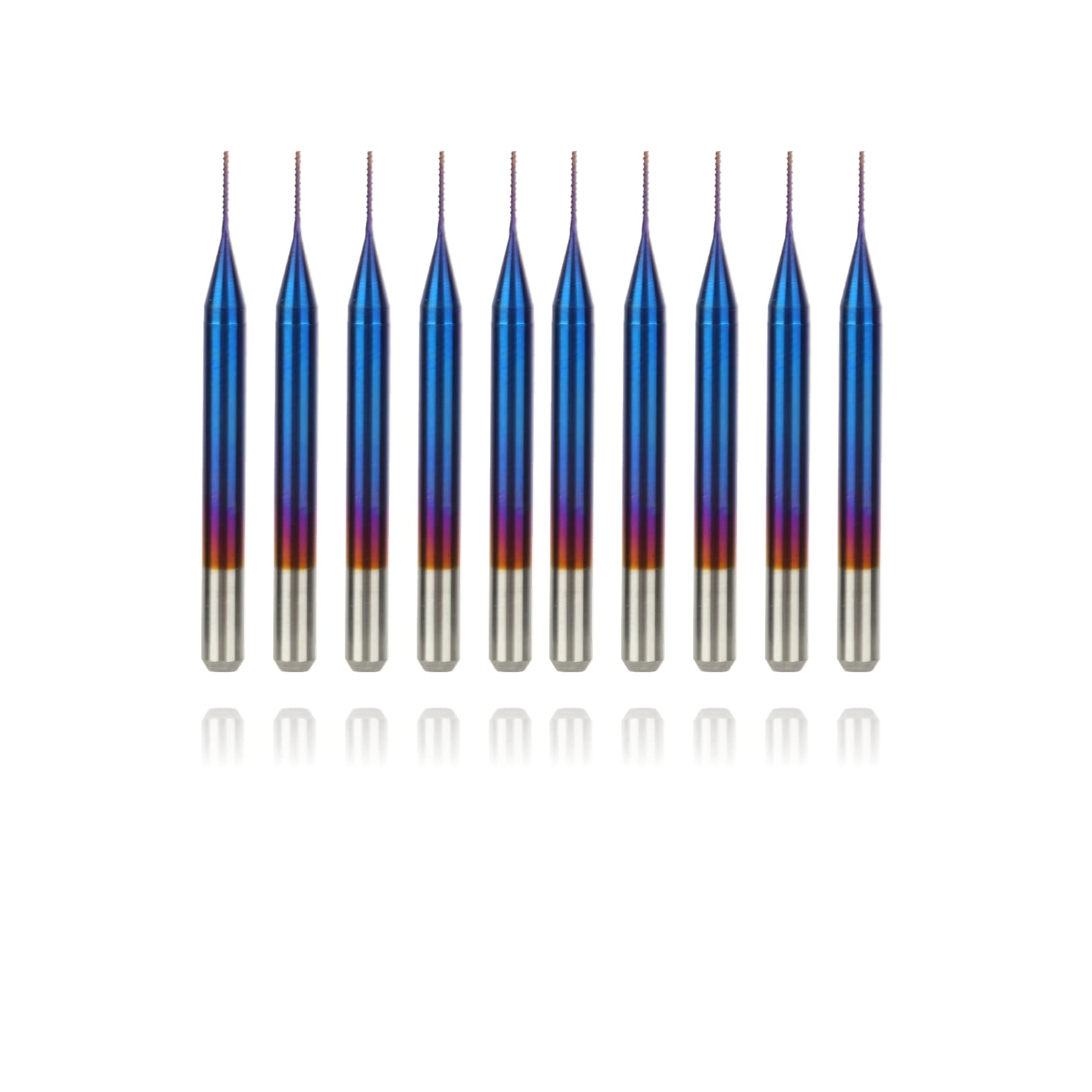 KUIDAMOS 1/8" Shank CNC Bits,10Pcs CNC Cutter Milling Carving Bit 0.6mm Radius End Mills CNC Router Bits with Case,Tapered Ball Nose End Mill Cutter PCB Cutter for PCB SCM Circuit Board