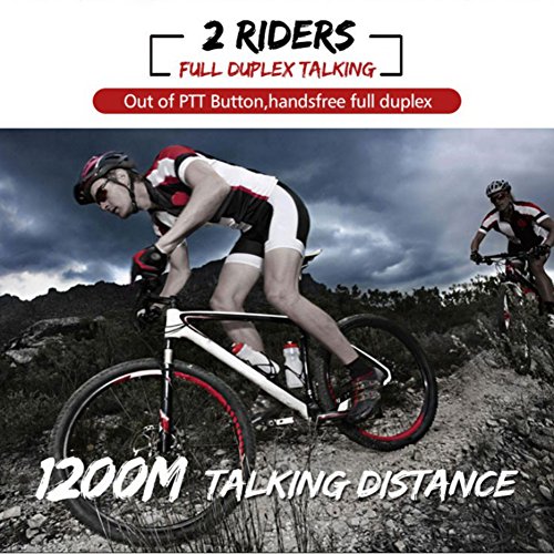 Malcam Two Riders Waterproof Windproof Wireless Full Duplex Intercom,Bluetooth 3.0 Motorcycle Bicycle Helmet Interphone Headset ,Auto answer the phone, Within 1200 meters(2 PACK)