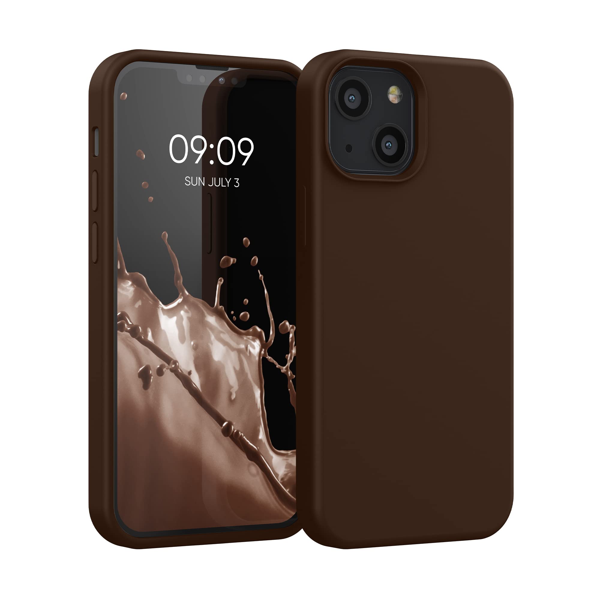 Photo 1 of kwmobile Case Compatible with Apple iPhone 13 mini Case - TPU Silicone Phone Cover with Soft Finish - Chocolate