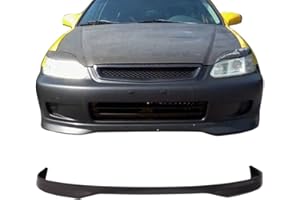 FREEMOTOR802 Front Bumper Lip Splitter, Fits 1996-1998 Honda Civic, Type-R Style Unpainted Black PP Air Dam Chin Spoiler Underbody Front Lip Spoiler Lower Guard Protector Styling Trim