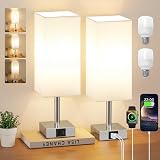 Aooshine Touch Control Bedside Lamps Set of 2 3-Way Dimmable USB-C Ports view 9