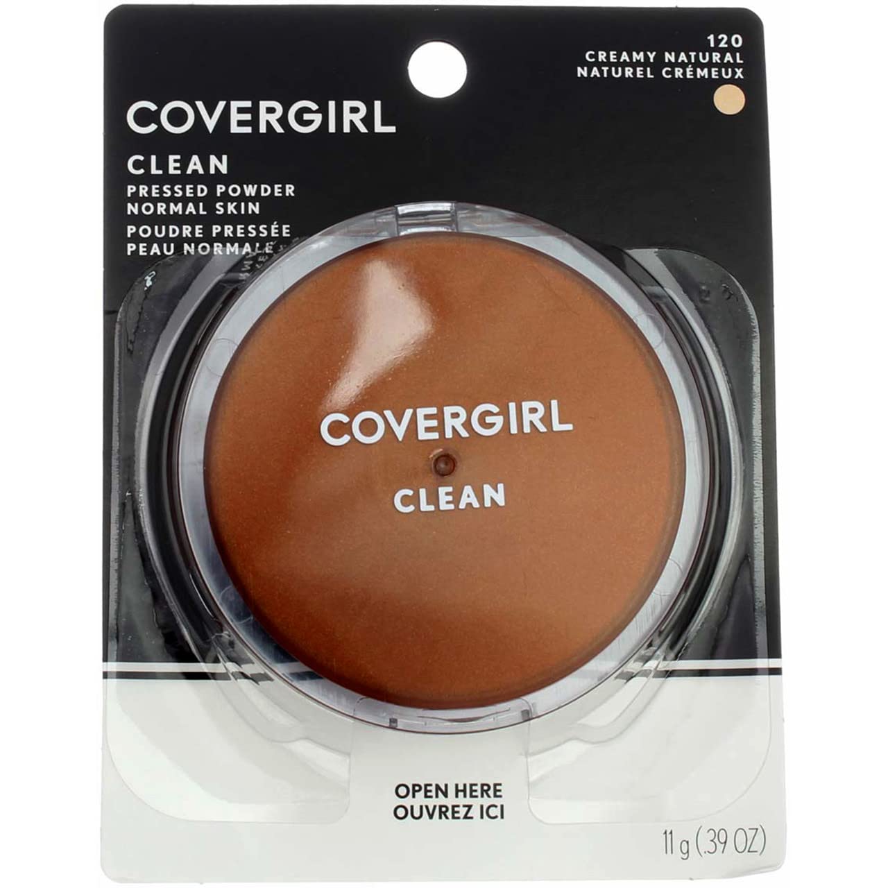 CoverGirl Clean Pressed Powder Compact, Creamy Natural [120], 0.39 oz by COVERGIRL