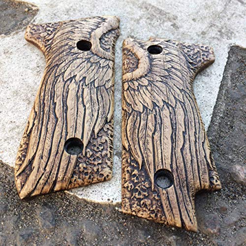 Beretta 92S oak grips - Angel Wings
