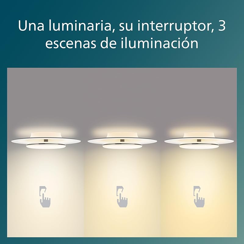 Plafón LED de Techo Garnet, 30W, 3100 Lúmens, Luz Blanca Cálida 2700k con tecnología SceneSwitch, Negro
