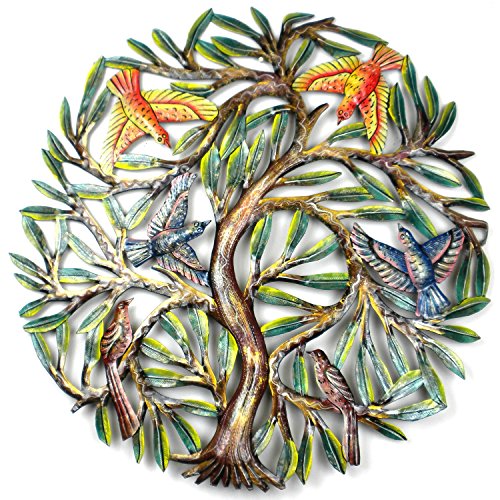 Buy Global Crafts 24" Recycled HandPainted Haitian Metal Wall Art Tree