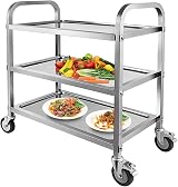 Nisorpa 3 Tier Stainless Steel Catering Trolley 750x400x835MM with Locking view 1