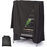 Fhiny Bird Cage Cover, Water-Proof &amp; Black-Out Birdcage Cover | 33.8&rdquo;&times;24&rdquo;&times;46.8 Parrot Cage Cover Suitable Size Durable Material Washable Light Blocking Restful Sleep Easy to Install
