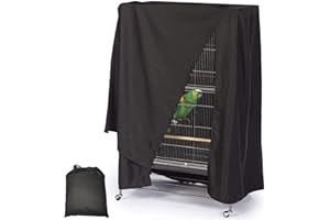 Fhiny Bird Cage Cover, Water-Proof Good Night Black-Out Birdcage Cover Durable Washable Windproof Cage Accessories for Parrot Parakeet Small Animal Sleeping