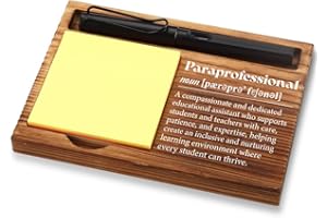 FOUGSTA Appreciation Gifts for Paraprofessional, Inspirational Office Decor Gifts for Paraprofessional,Wooden Sticky Note Holder With Inspirational Quotes,16.5 x 12 x 1.5 cm,XXN37