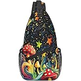 Crossbody Bag Psychedelic Mushroom Stars Sling Bag Backpack Chest Bags Shoulder Bag for Women Men